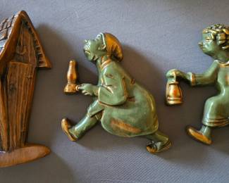 "Race To The Outhouse" chalkware in exceptional condition and the green, gold and brown colors are great. 