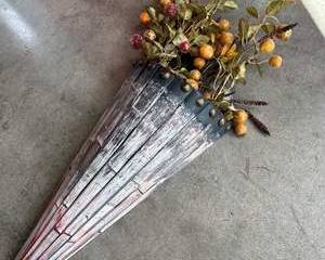 Mid-Century Split Bamboo Wall Pocket Planters Old World Style
