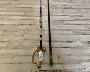 Antique Sword Royal Bavarian Civil Official’s Court Degen w/Blued/Gilded Etched Blade