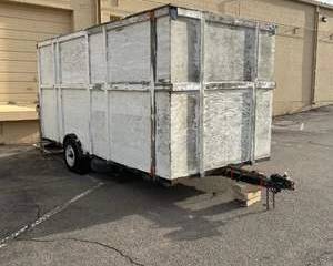 8’x15’ Single Axel Trailer with Diamond Plate Floor Boards 8’ Tall