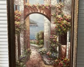 Artmasters Collection “Coastal Archway” Professionally Framed Stand Up Painting 7’ Tall
