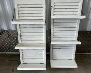 Farmhouse Style Small Wooden Storm Shutter Wall Shelves
