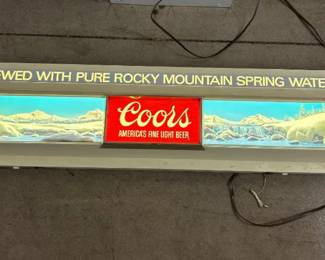 Vintage Coors Lighted Beer Sign 4’6” Three D