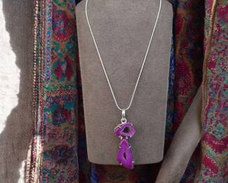 Purple Botswana Agate Necklace Tested