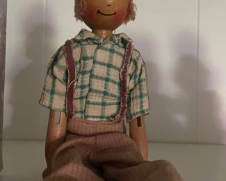 Vintage Early Schoenhut Pinn Doll Wooden Jointed 1930's