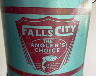 Vintage Falls City "The Angler's Choice" Minnow Bait Bucket