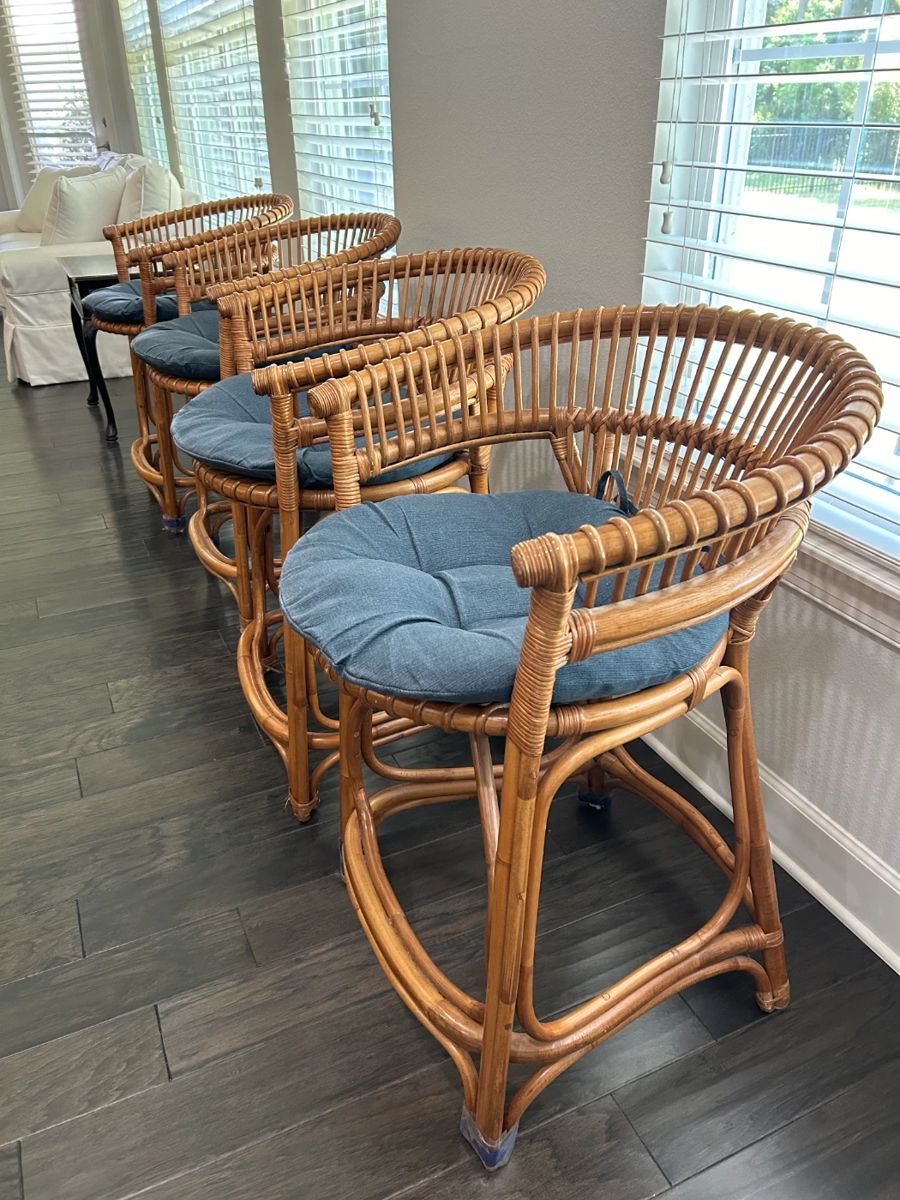 bamboo barstools set of 4