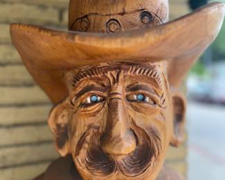 THIS WOODEN COWBOY WILL GREAT YOU JUST OUTSIDE RETRO-RELICS...