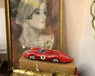 MACH 9 JAPANESE TOY RACE CAR 60'S AND 1920'S FRAMED MODEL. INSIDE RETRO-RELICS STORE!