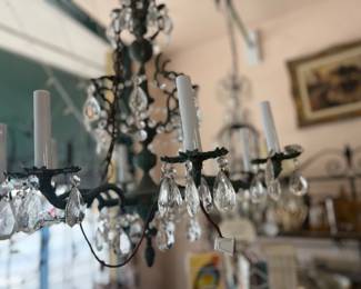 crystal chandeliers...