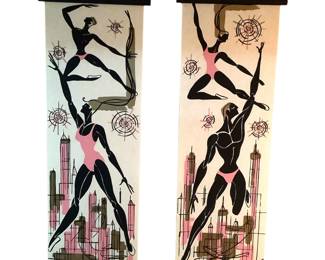 Billy Snel Ballet wall hangings. Unsigned on vellum type material
