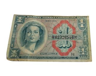 $1 Military Payment Certificate Series 611