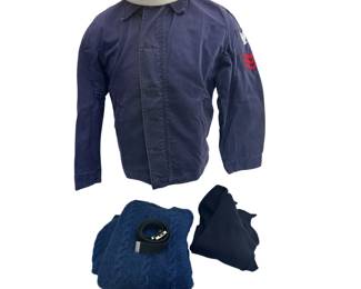 USN Dark Blue Dress US Navy Bell Bottoms Uniform White Dixie Cup Pants Scarf Vietnam Era