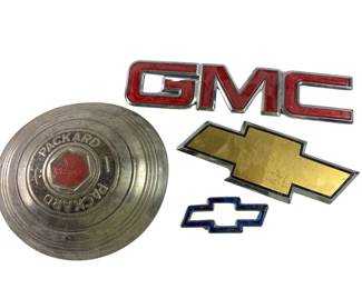 Antique Vintage Automotive Hubcaps Badges Packard GMC & More