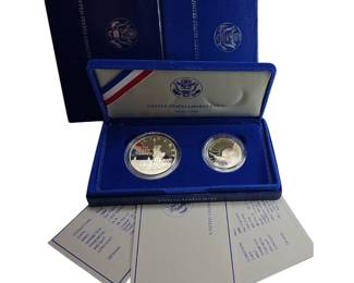 US Liberty Coins 1986 .900 Silver Dollar Half 50 Cent Piece