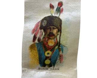 BLACK HAWK 5 Antique Tobacco Silk American Indian Chiefs Tokio Tokyo Cigarettes circa 1910