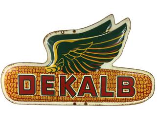 Vintage Dekalb Corn Seed Co Cob Logo Full Color Button Steel