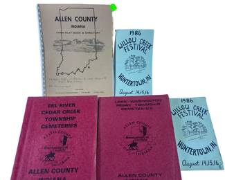 Allen County Farm Platt Book Willw Creek Festival + 2 Cemetary Plot Books Local