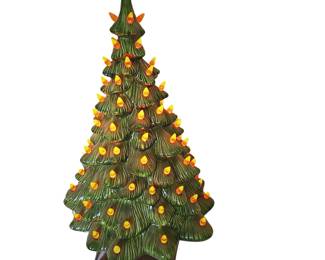 Vintage Ceramic Light Up Christmas Tree Atlantic Mold