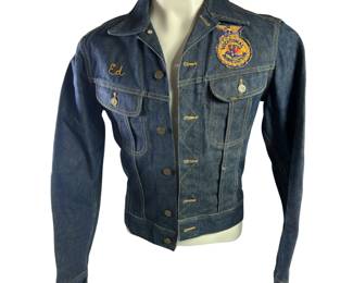 Like New Vintage 1960s FFA Embroidered Denim Jacket Lee 101-J 36 Reg