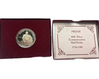 1982 George Washington Commemorative .90 Silver Coin 250th Birthday