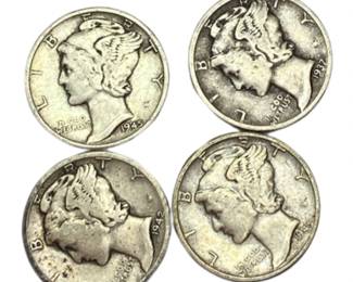 Mercury Head Dimes .900 Silver