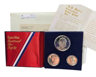 Coin Bicentennial Proof Set IKE Dollar JFK Half Washington Quarter .400 Silver