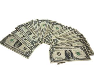 UnSorted LOT of QTY=24: 1963B $1 Federal Reserve Barr Note