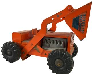 Vintage Metal Farm Toy Structo Front End Loader Orange