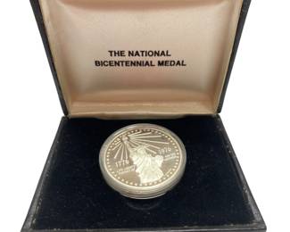 National Bicentennial Medal USA .925 Sterling Silver Coin in Case ~31g