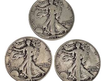 Walking Liberty Half Dollar Coin .900 1941 42 43