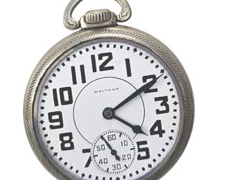1940s Pocket Watch Waltham Model 1908 16s 17 Jewel Silver Case