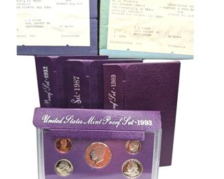Coin Proof Sets US 1986 87 89 91 92 94