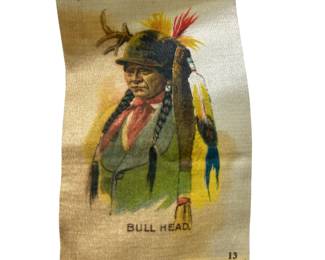 BULL HEAD 13 Antique Tobacco Silk American Indian Chiefs Tokio Tokyo Cigarettes circa 1910