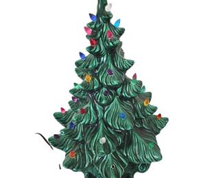 Vintage Ceramic Light Up Christmas Tree Atlantic Mold 1973