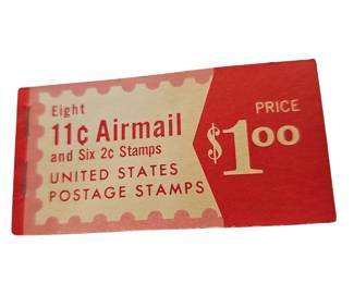 1971 Book of Stamps Uncancelled Unused 11 Cent Airmail 2 Cent Frank Lloyd Wright