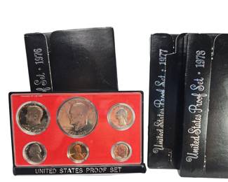US 5 Coin Proof Sets 1976 77 78