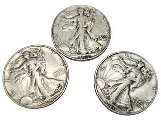 Decent Detail Walking Liberty Half Dollar Coin .900 1942 43 45