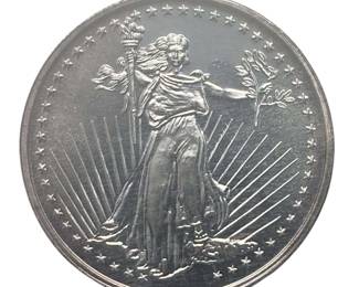 1 oz .999 Fine Silver Silver Towne Winchester Indiana St Gaudens Round Coin Piece