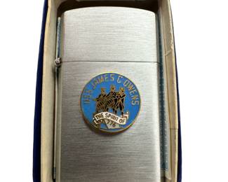 Vintage Crest-Craft USS James C Owens Unstruck in Box Windproof Brushed Steel