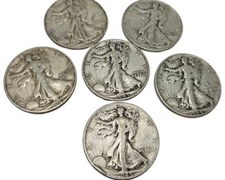 1941 42 43 44 45 46 Walking Liberty Half Dollar Coin .900