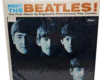 Meet The Beatles LP Album 1964 Vinyl T-2-2047-G-14-1 Hold Hand Saw Her Standing +Cellophane