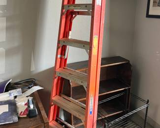 Many ladders, file racks, book shelves and office furniture