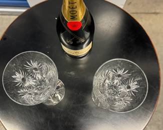 PAIR OF LARGE SIZE WATERFORD CRYSTAL TOASTING CHAMPAGNE FLUTES