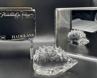 HADELAND OF NORWAY HANDMADE CRYSTAL GLASS FIGURINE