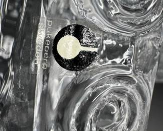 PUKEBERG OF SWEDEN CRYSTAL GLASS VIKING SHIP