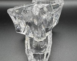 PUKEBERG OF SWEDEN CRYSTAL GLASS VIKING SHIP
