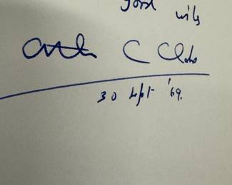 ARTHUR C. CLARKE SIGNED COPY