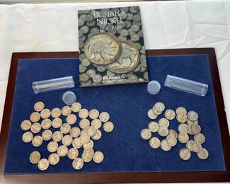 BUFFALO NICKEL COLLECTION IN WHITMAN BOOK AND TWO TUBES