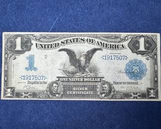 1899 US BLACK EAGLE SILVER CERTIFICATE LARGE SIZE NOTE.